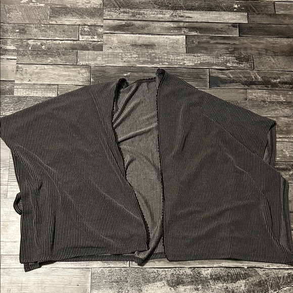 Other - Black and Gray Striped Open Cardigan